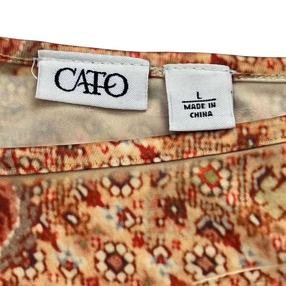 Cato Day Dress L Coral Cream Orange Floral Mandala Casual Festival Boho Dress - Picture 11 of 13